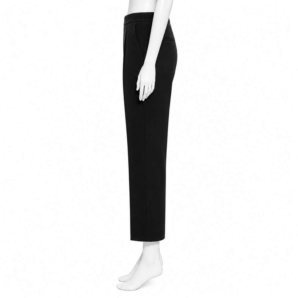 BCBG Max Azria Black Cropped Straight Leg Pants Size 8 Pockets Stretch GERRY - Picture 6 of 11